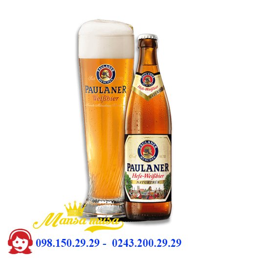 Bia Đức Paulaner hefe weissbier Naturtrub 5,5% chai 500ml