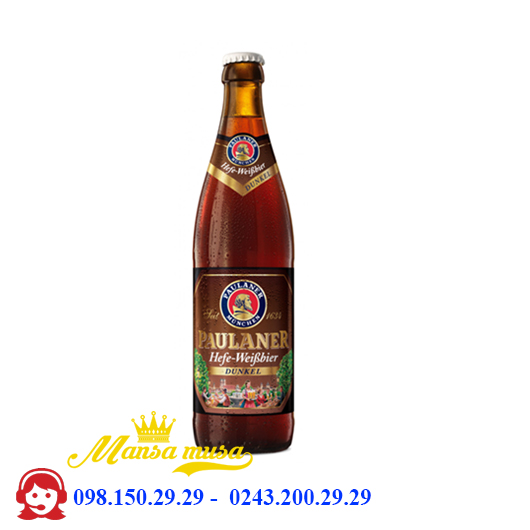 Bia Paulaner Hefe Weissbier Dunkel 5.3% – Chai 500ml