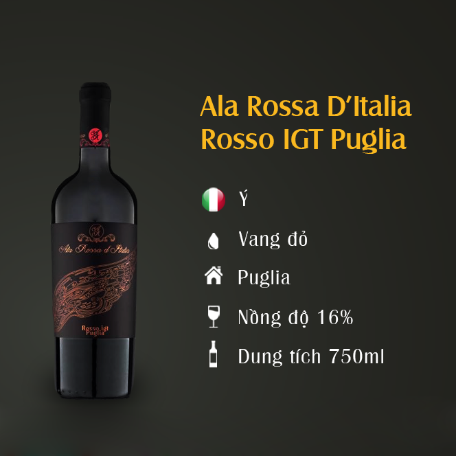 Vang Ý Ata Rosso D'italia Rosso Puglia