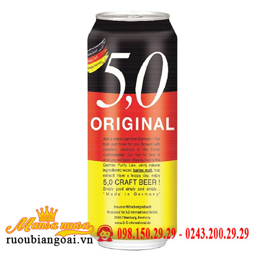 Bia 5,0 Original 5% Đức – 24 lon 500 ml | Bia Đức