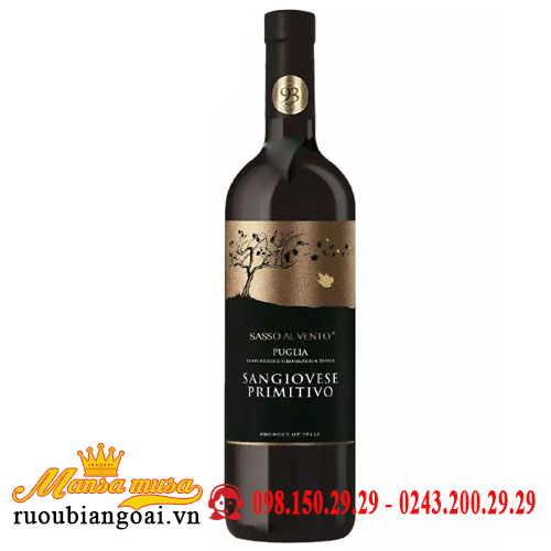 Rượu Vang Sasso Al Vento Sangiovese Primitivo IGT | Rượu Vang Ý