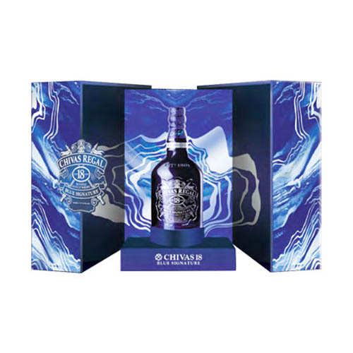 rượu whisky chivas 18 blue - hộp quà tết 2022