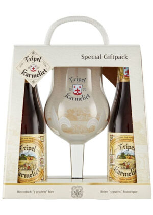Hộp quà 4 chai bia Bỉ Tripel Karmeliet 330ml+ tặng 01 ly hãng cao cấp