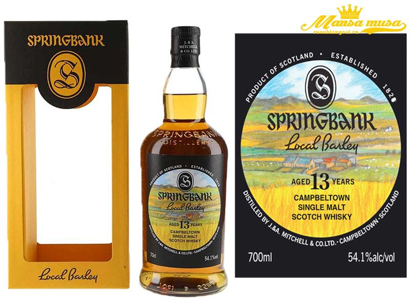 rượu whisky springbank 13 year old local barley