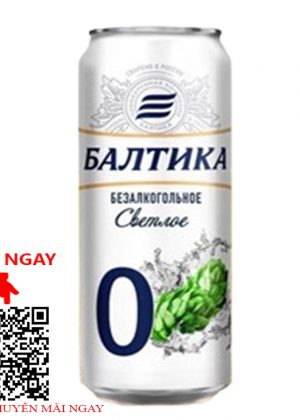 bia nga baltika 0% premium lager - lon 450ml