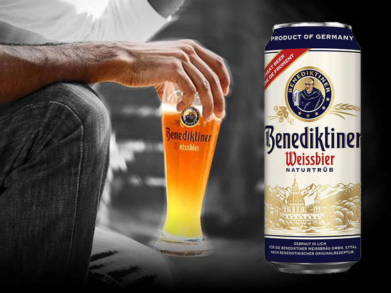 bia đức benediktiner weissbier - lon 500ml