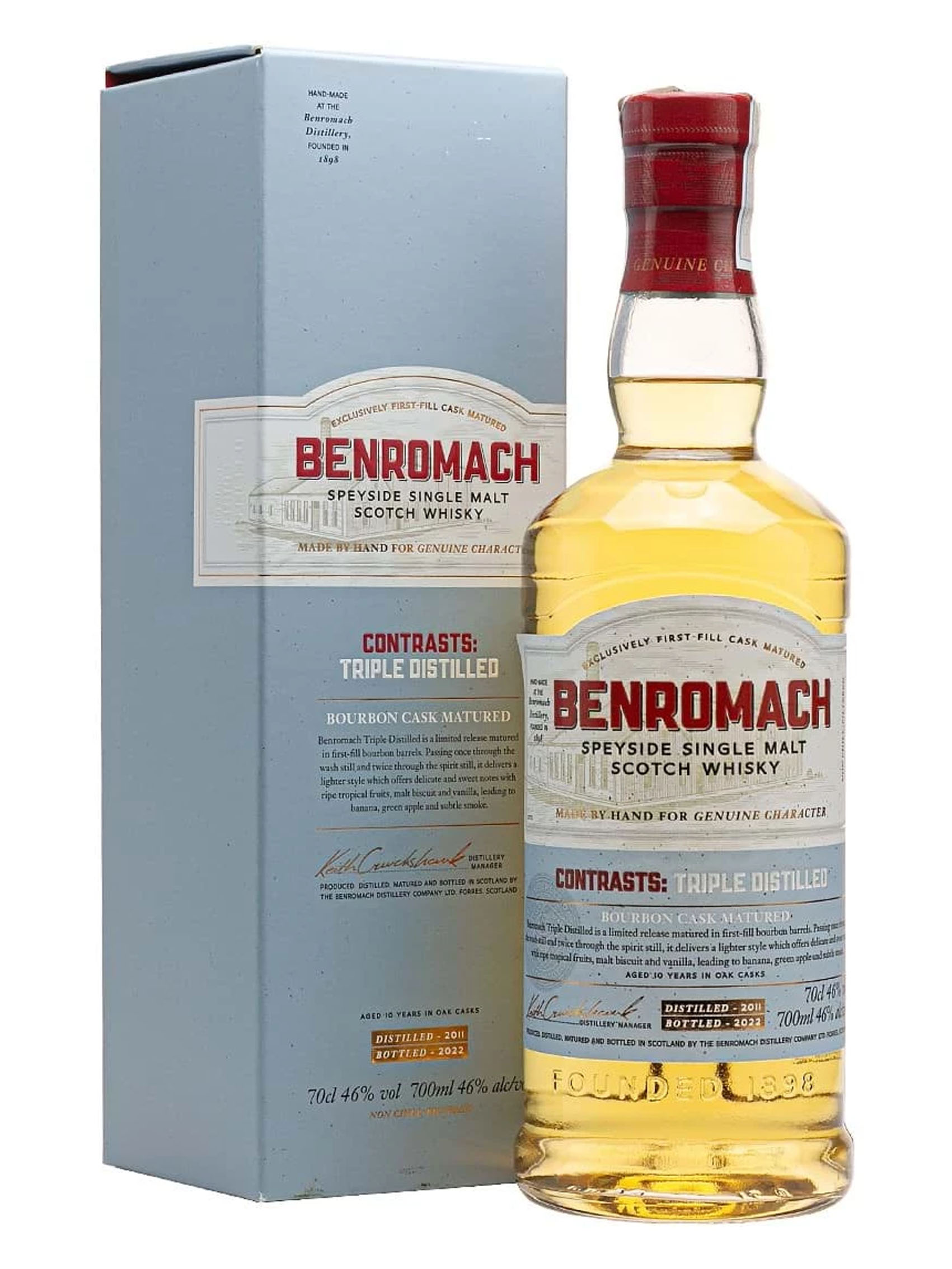 rượu benromach 2011 - contrasts: triple distilled