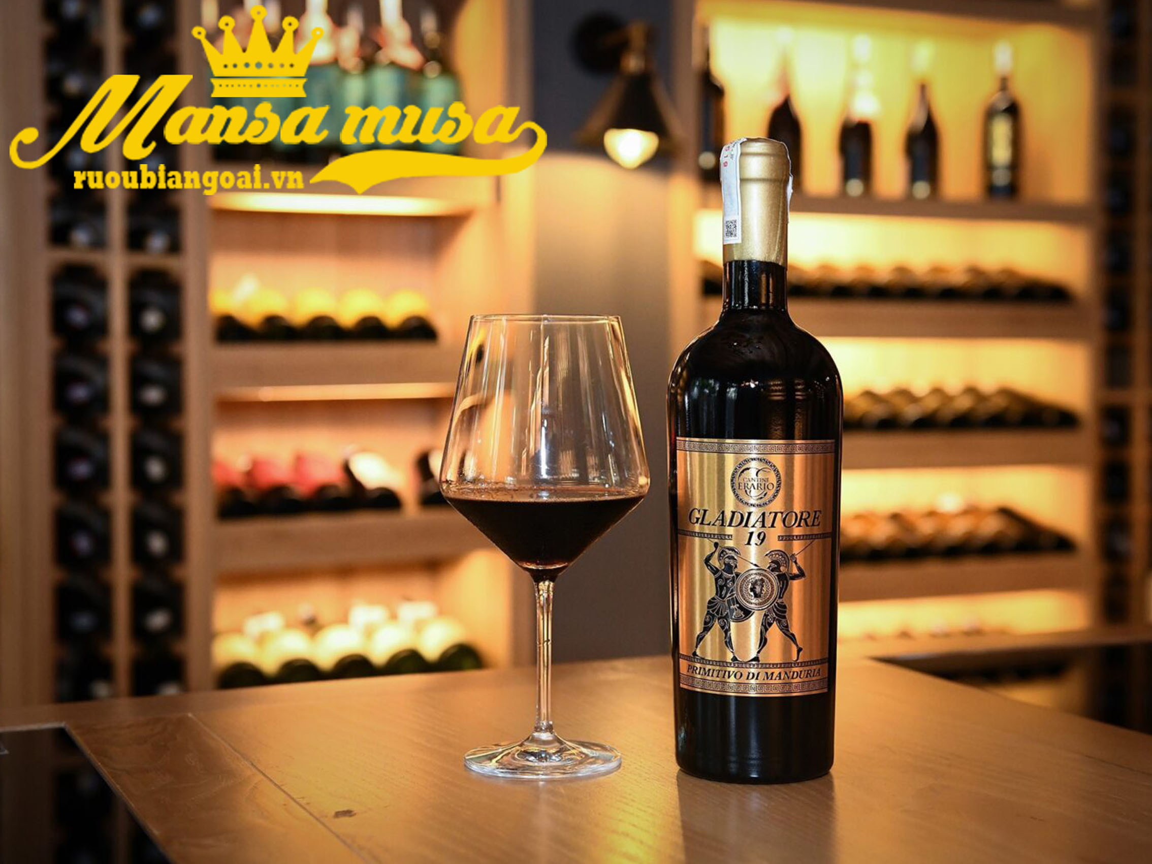 rượu gladiatore 19 primitivo di manduria (quà tết 2025)