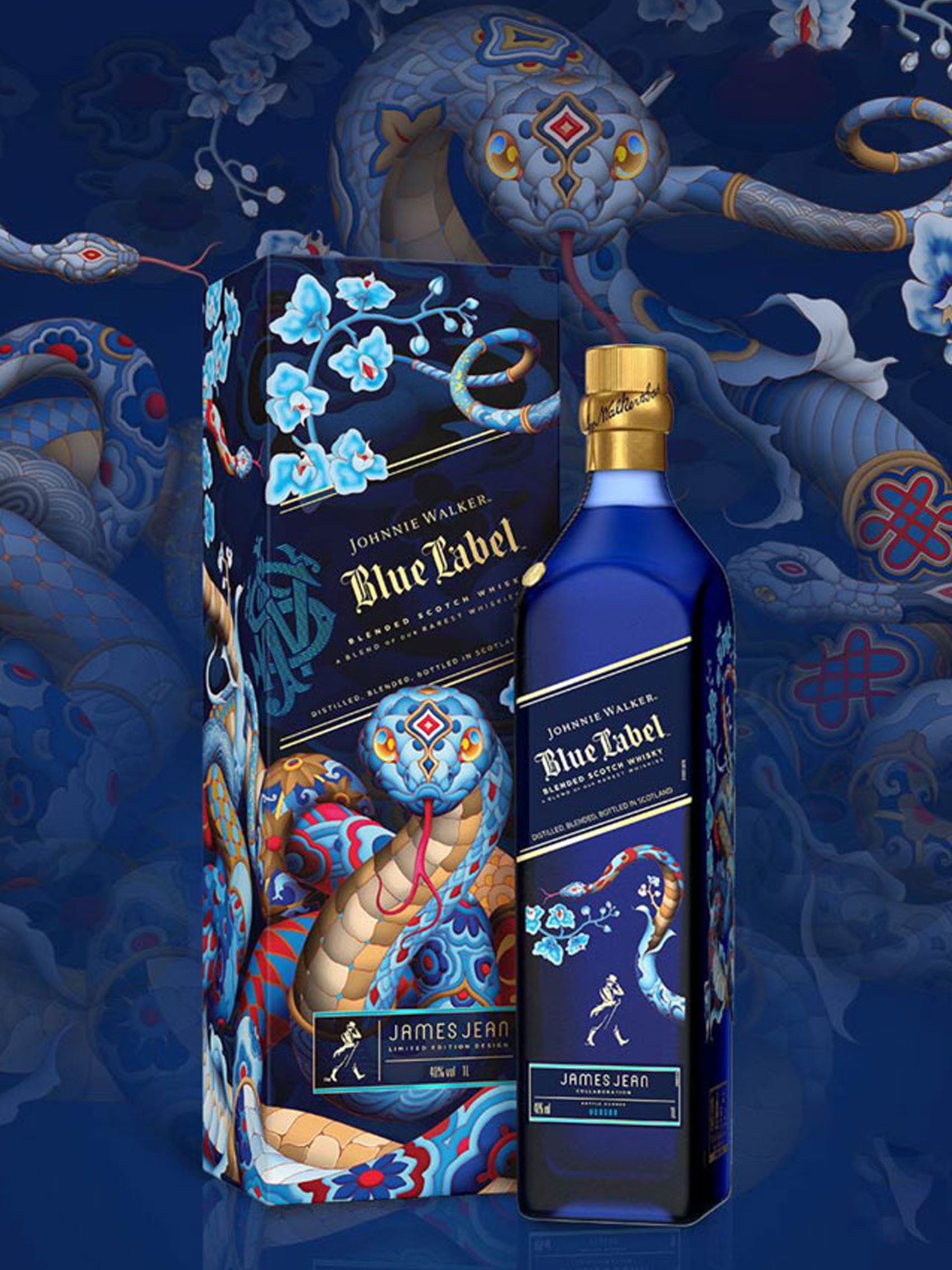 rượu johnnie walker blue năm rắn - year of snake 2025