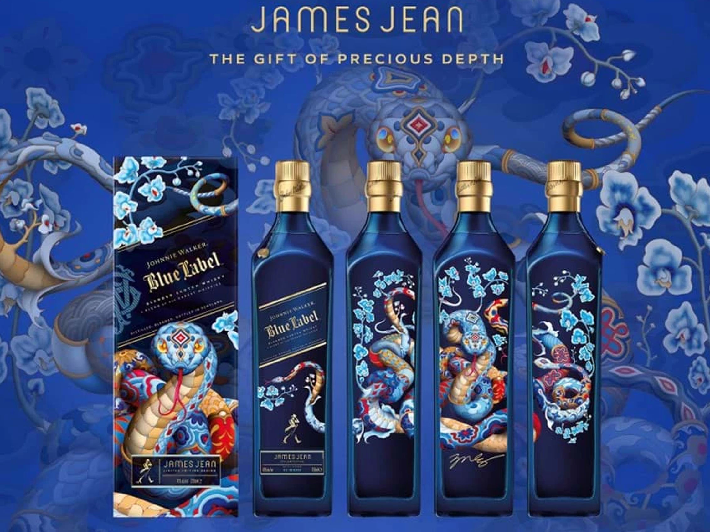 rượu johnnie walker blue năm rắn - year of snake 2025