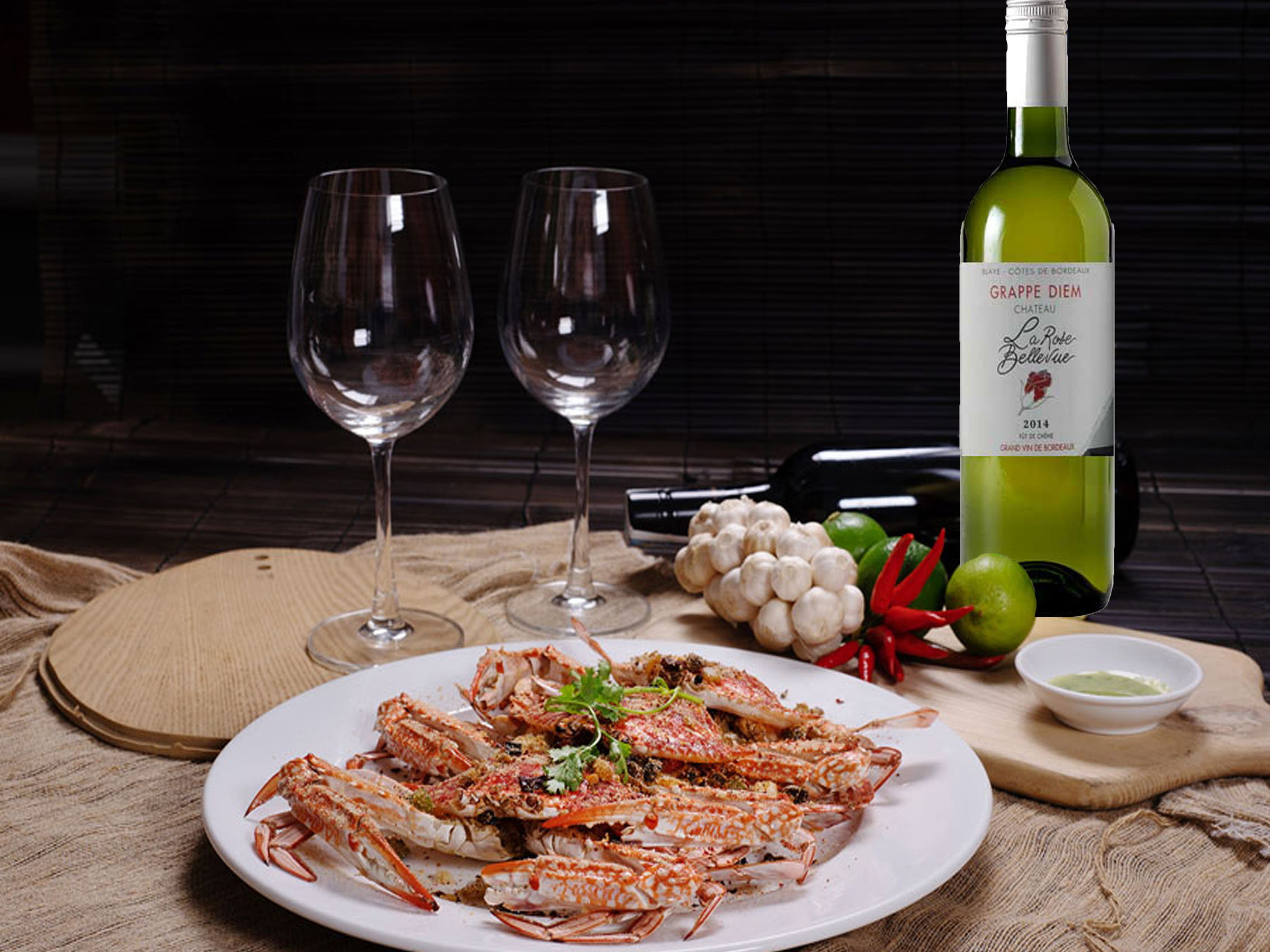 rượu vang château la rose bellevue cuvée grappe diem blanc