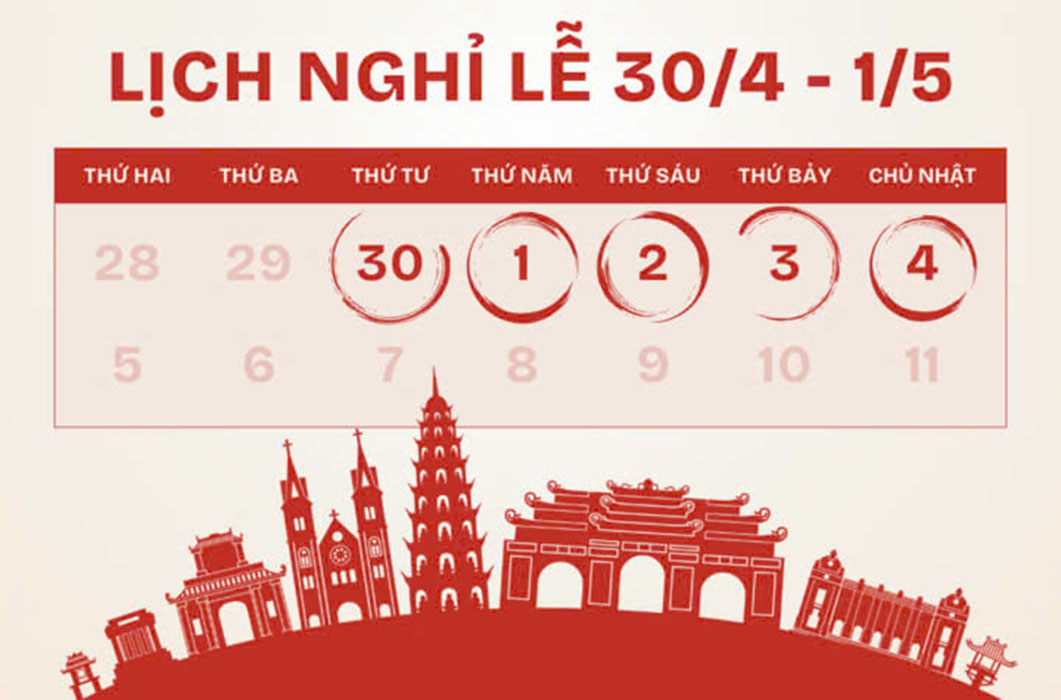 Học sinh, trẻ mầm non nghỉ lễ 30/4 mấy ngày?
