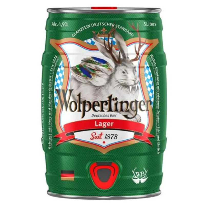 Bia đức wolpertinger lager 4.9% -bom 5L