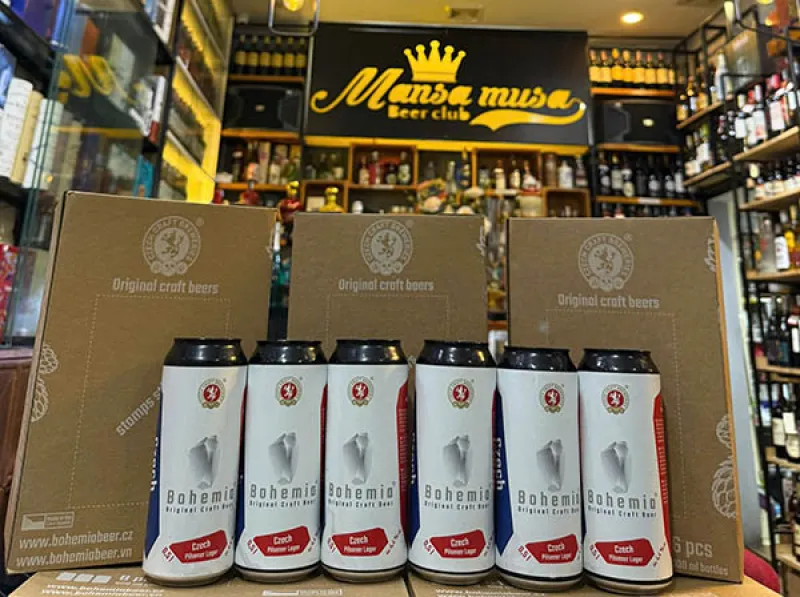 Combo 8 lon bia bohemia czech pilsener lager