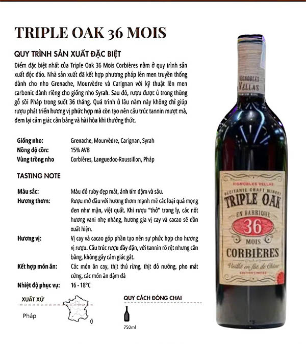 bí mật rượu vang triple oak corbières 36 tháng tuổi - bạn đã biết?