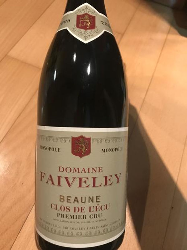 rượu domaine faiveley "clos de l'ecu" beaune premier cru monopole 2022 rượu domaine faiveley "clos de l'ecu" beaune premier cru monopole 2022