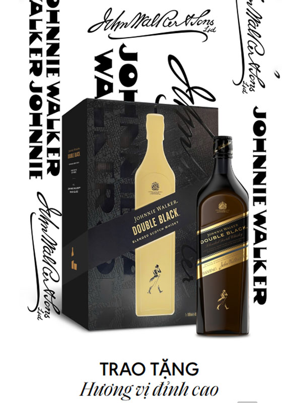 rượu johnnie walker double black hộp quà tết 2026
