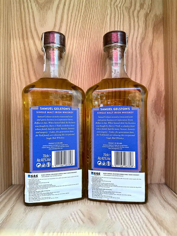 rượu samuel gelston single malt irish whiskey
