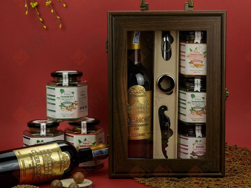 hộp quà rượu vang tết 2026 sang trọng và đẳng cấp