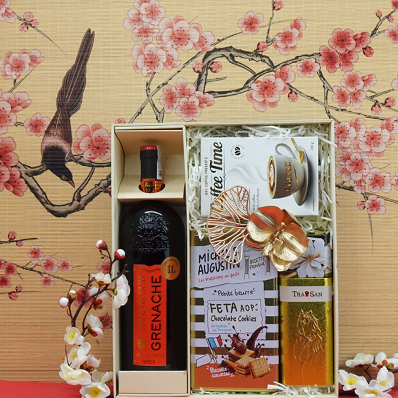 hộp quà tết 2026 rượu vang pháp ms029