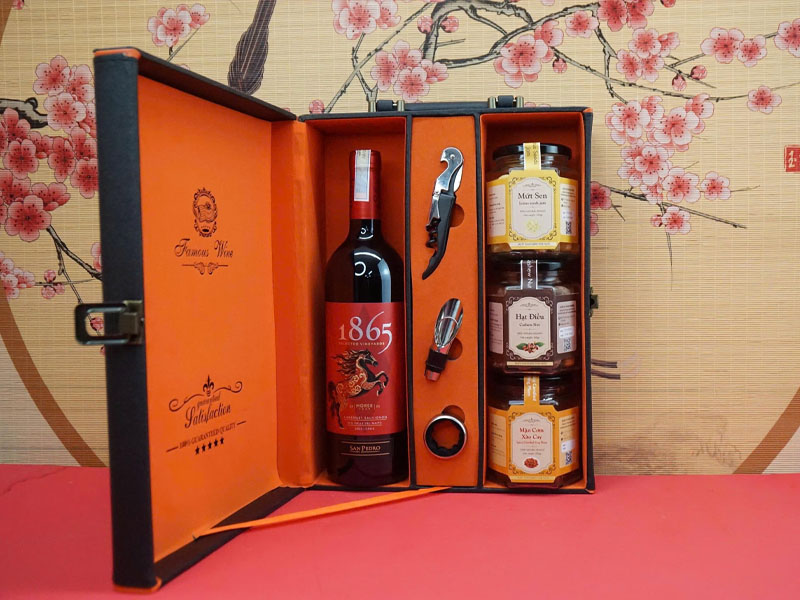 hộp quà tết 2026 rượu vang pháp ms0039