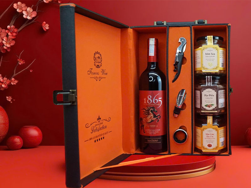 hộp quà tết 2026 rượu vang pháp ms0039