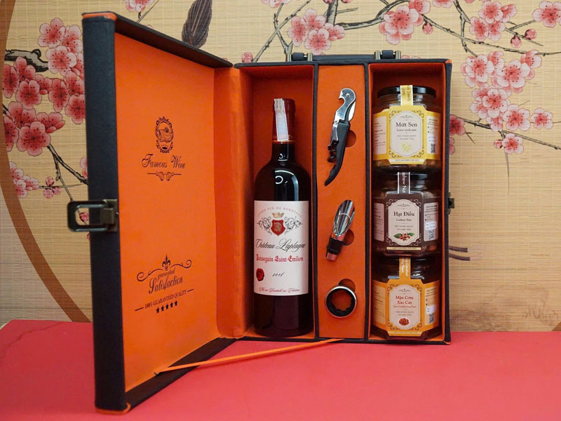 hộp quà tết 2026 rượu vang pháp ms032