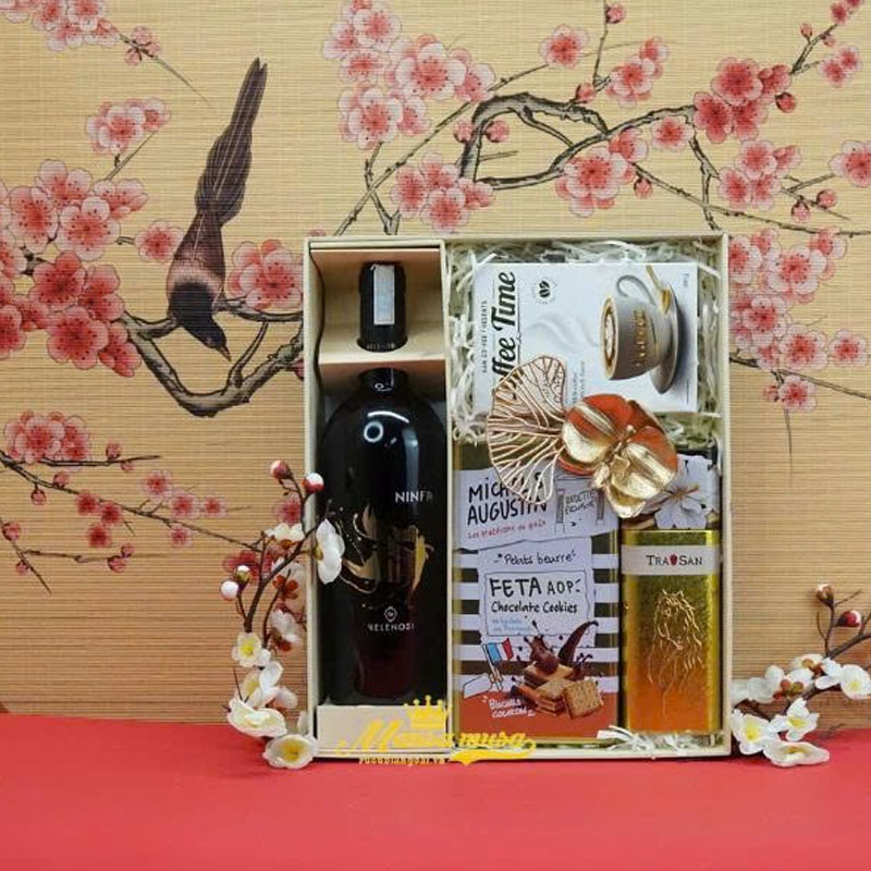 Hộp quà tết 2026 rượu vang ý MS0041