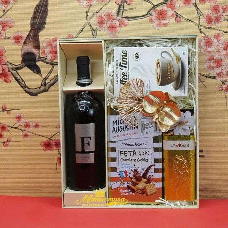 hộp quà tết 2026 rượu vang ý ms0044