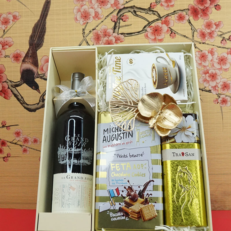 Hộp quà tết 2026 rượu vang ý MS014