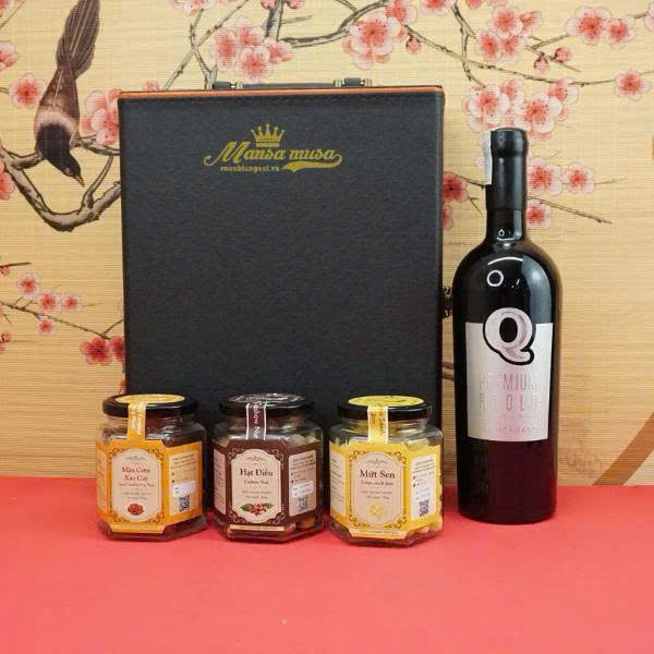 hộp quà tết 2026 rượu vang ý sang trọng đẳng cấp