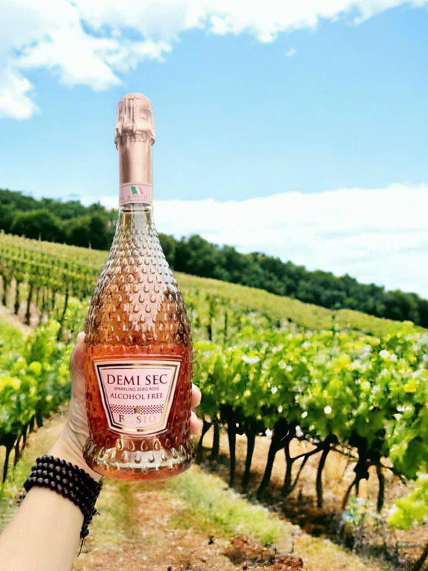bosio zero demi sec sparkling rose alcohol free