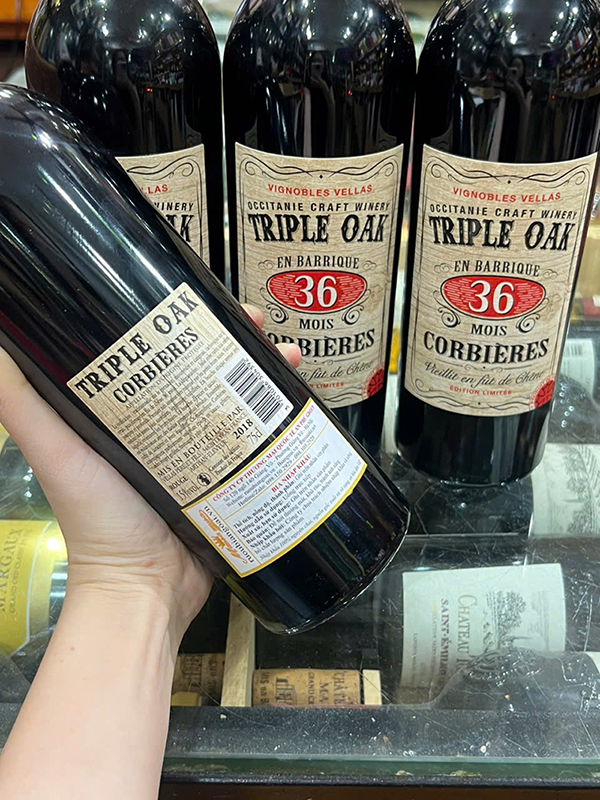 rượu vang triple oak 36 mois corbières