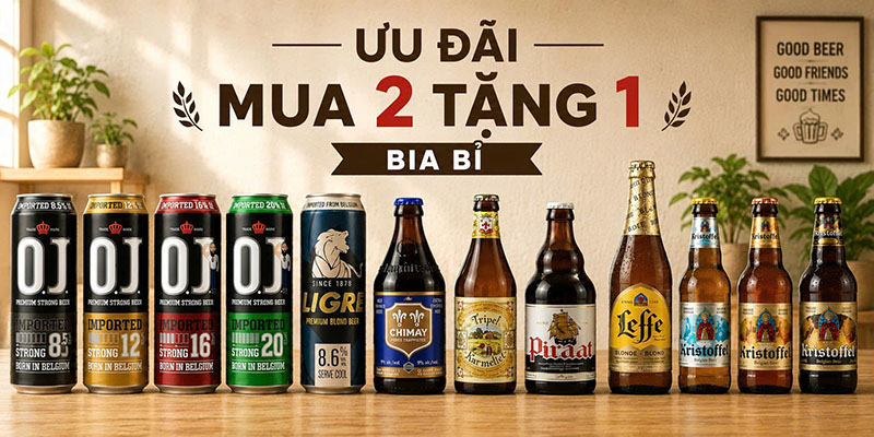 bia bán chạy nhất mùa hè 2026 - top bia bỉ mua 2 tặng 1