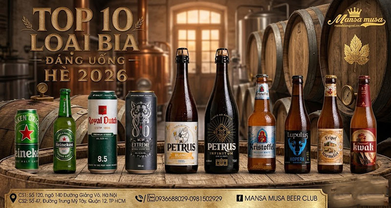 bia bán chạy nhất mùa hè 2026: top bia nhập khẩu ngon nhất