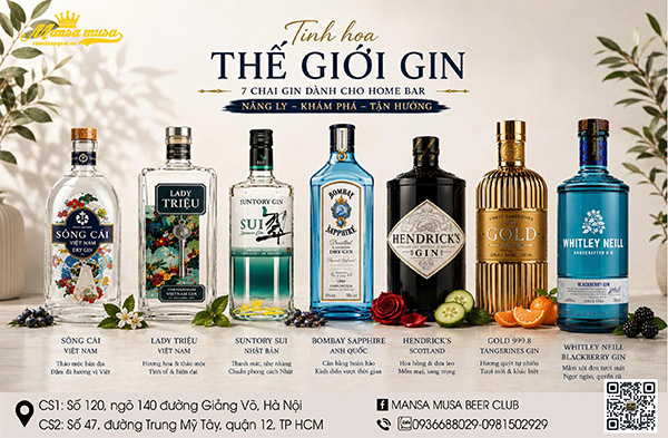 cách pha rượu gin độc đáo năm 2026 cực ngon tại nhà