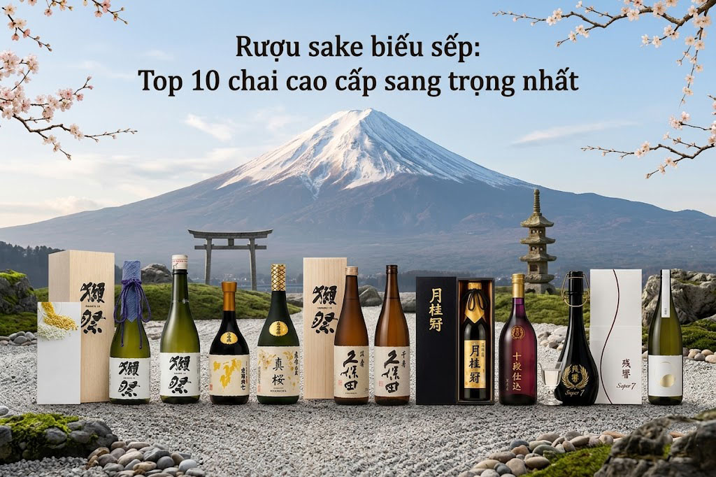 rượu sake biếu sếp: top 10 chai cao cấp sang trọng nhất