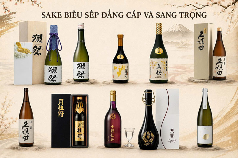 rượu sake biếu sếp: top 5 chai đẳng cấp & sang trọng nhất