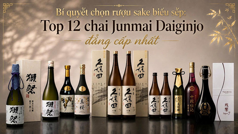 rượu sake biếu sếp - top chai junmai daiginjo thượng hạng