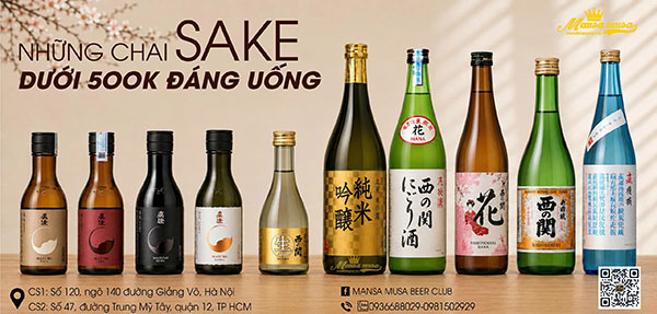 rượu sake giá dưới 500k: top sake 300ml ngon nhất 2026