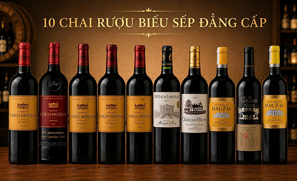rượu vang biếu sếp: top 10 chai đẳng cấp và sang trọng nhất