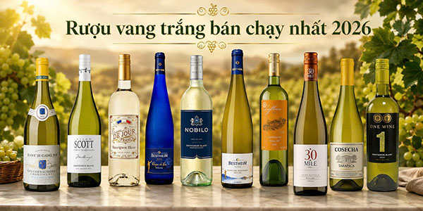 rượu vang trắng bán chạy nhất 2026: top 15 chai cực hấp dẫn