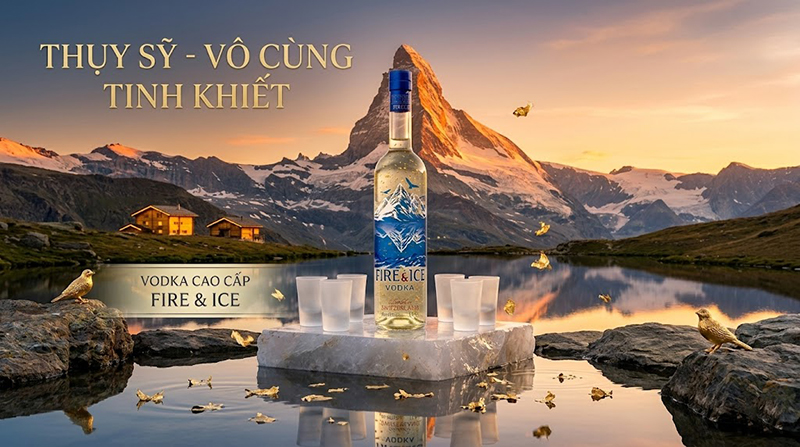 rượu vodka fire & ice vodka gold premium 700ml