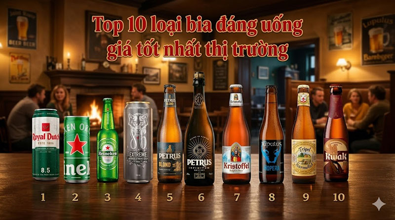 top 10 loại bia đáng uống giá tốt nhất thị trường