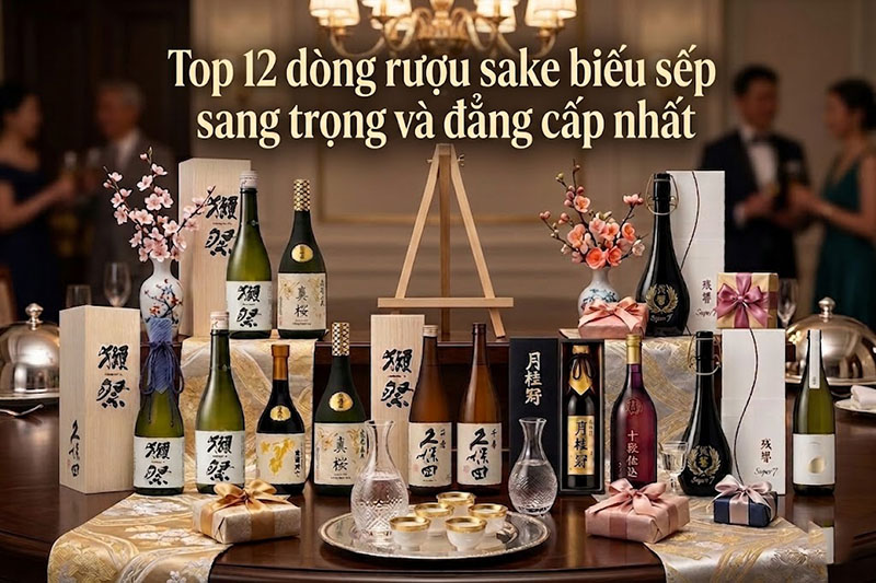 top 12 dòng rượu sake biếu sếp sang trọng và đẳng cấp nhất