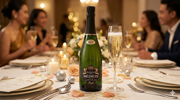 vang nổ barons de medicis blanc de blancs brut